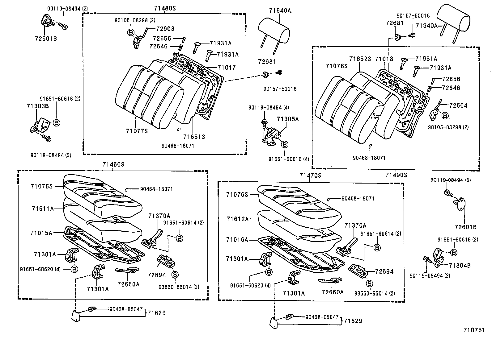 71461-89102 SPRING, REAR SEAT CUSHION product image