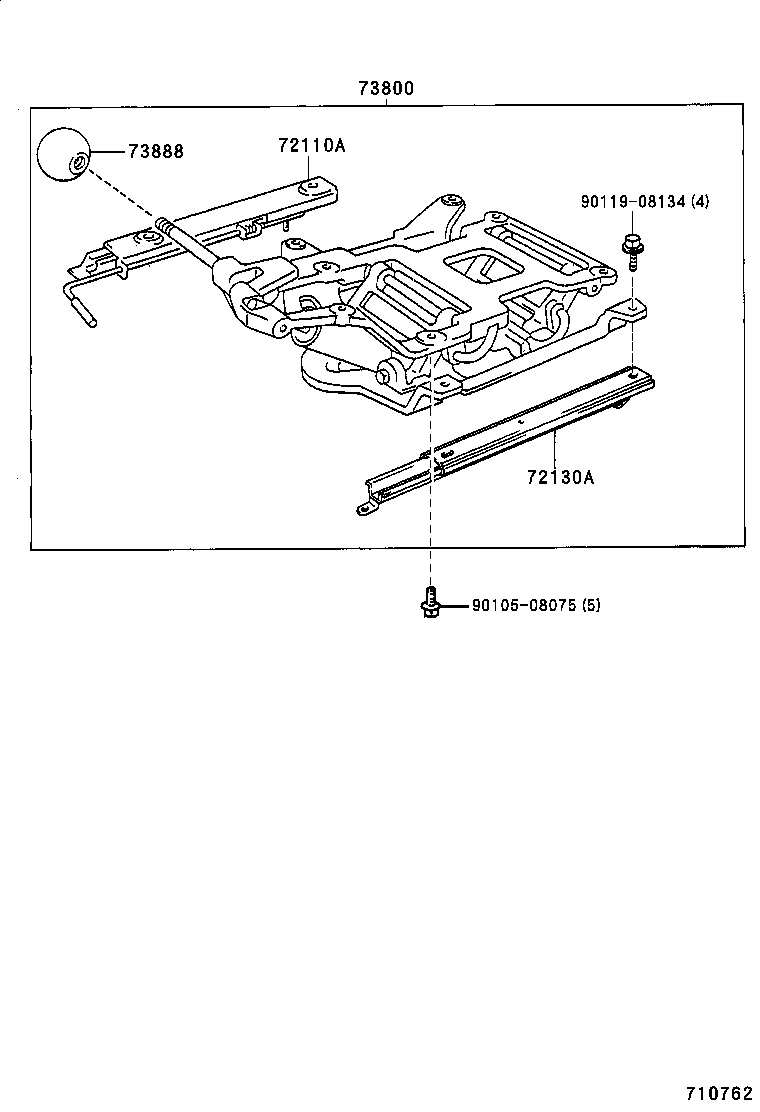 71012-37070 FRAME SUB-ASSY, FRONT SEAT CUSHION, LH product image