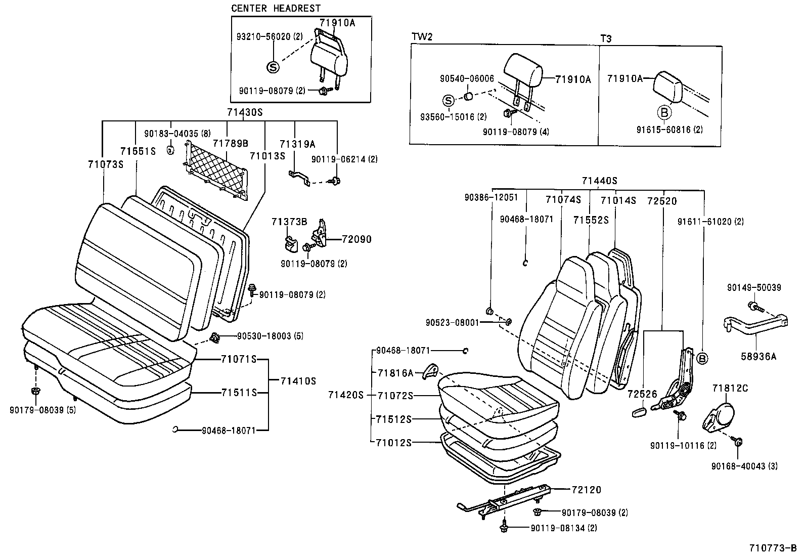 71502-37020 PAD, FRONT SEAT CUSHION, LH (FOR SEPARATE TYPE) product image