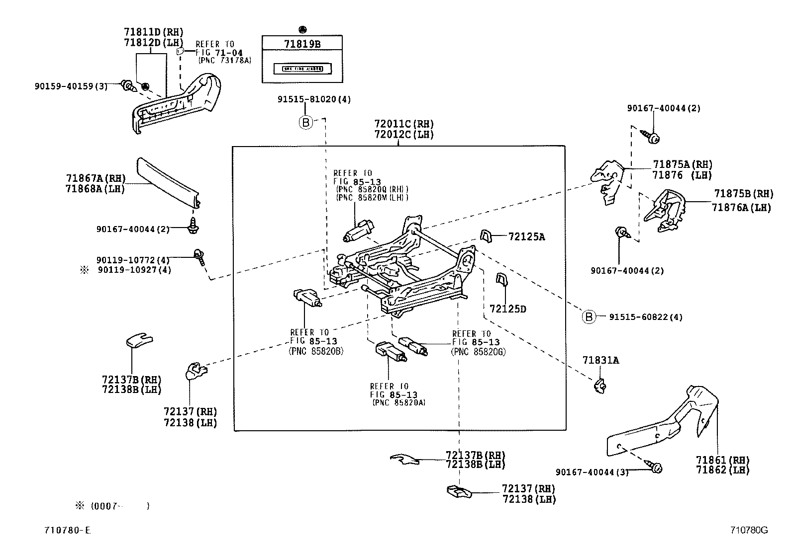 71027-30021 COVER, FRONT SEAT BACK, RH(FOR SEPARATE TYPE) product image