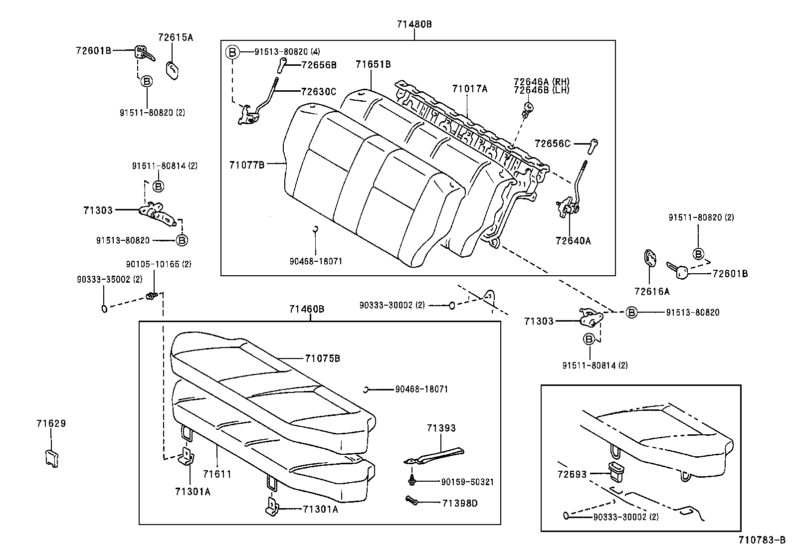 71503-10100 PAD, REAR SEAT CUSHION product image