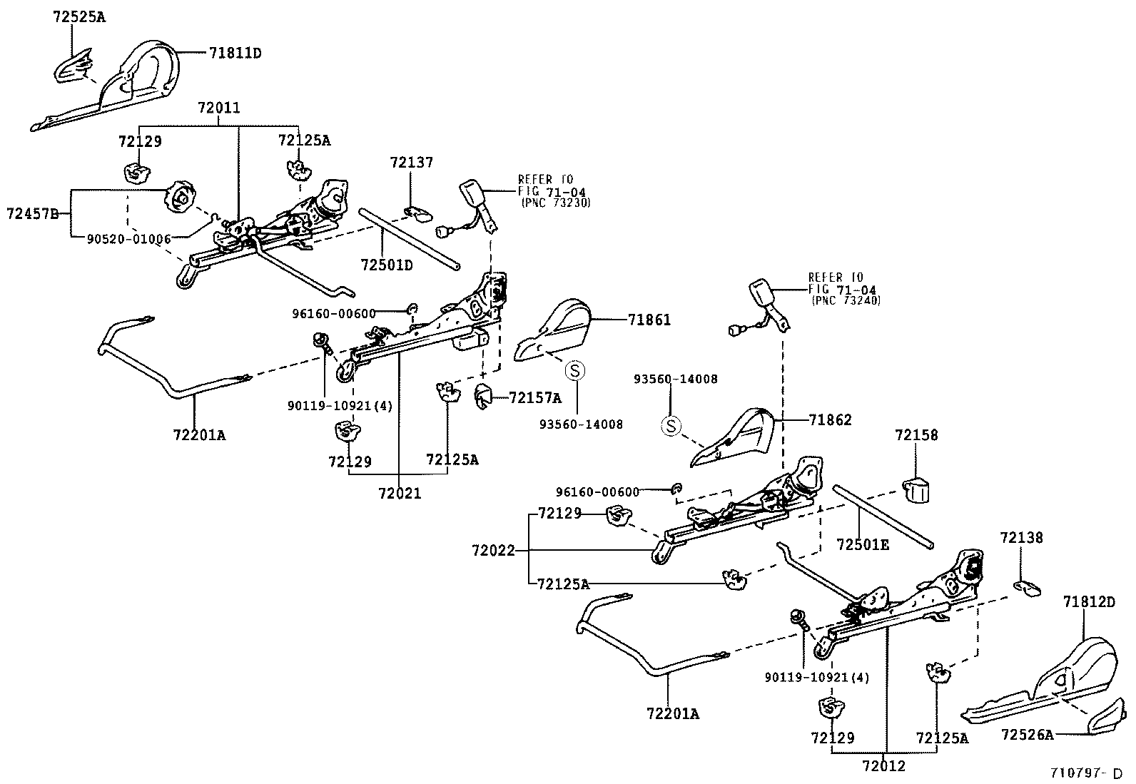 71014-21020 FRAME SUB-ASSY, FRONT SEAT BACK, LH product image