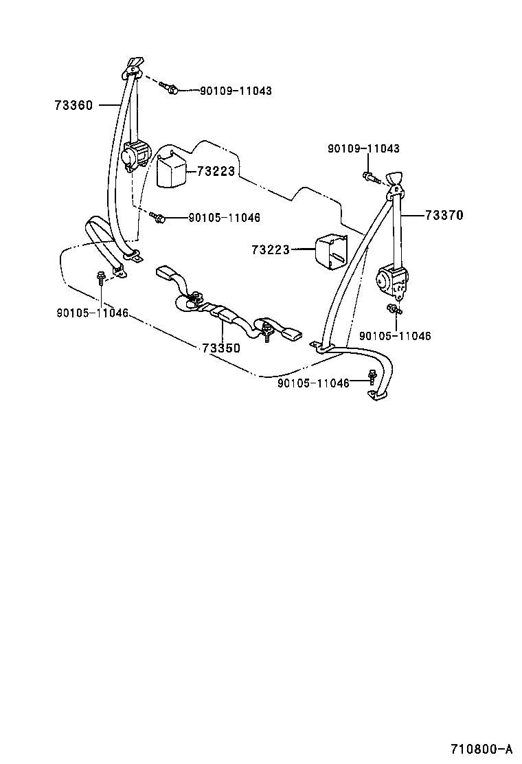73240-35280-B0 BELT ASSY, FRONT SEAT INNER, LH product image