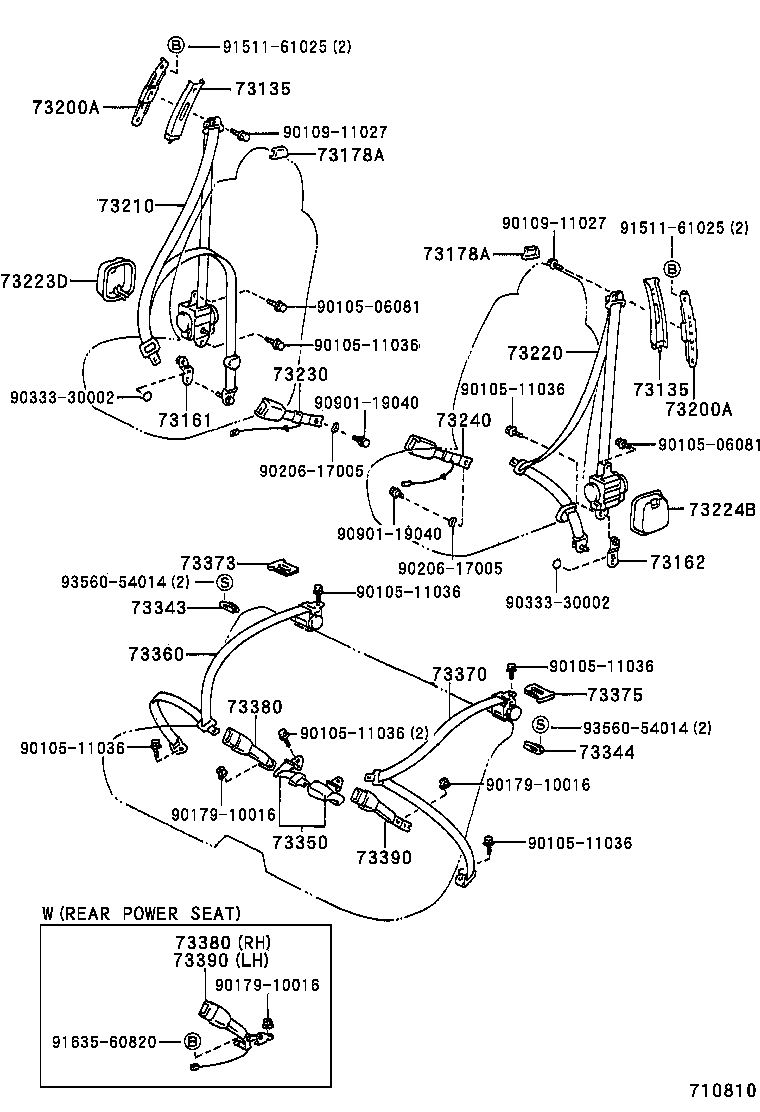 73200-22070-B2 ADJUSTER ASSY, FRONT SHOULDER BELT ANCHOR product image