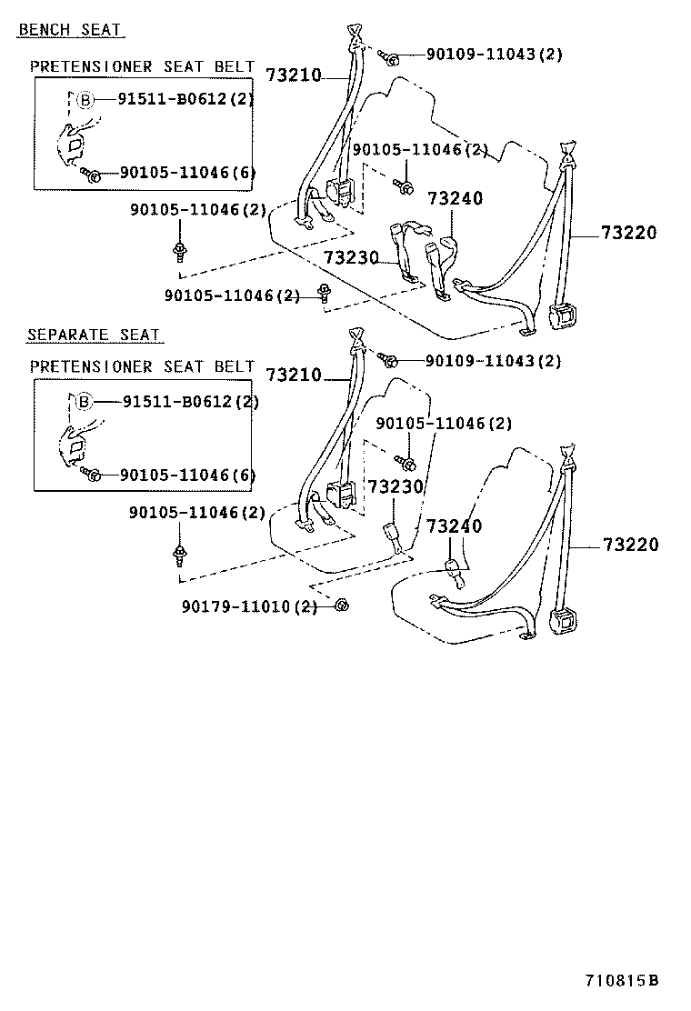 73240-35280-B0 BELT ASSY, FRONT SEAT INNER, LH product image
