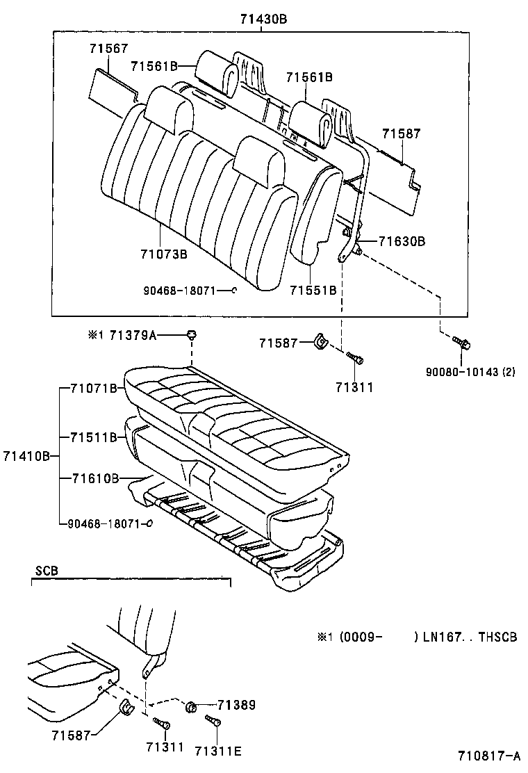 71017-04030 FRAME SUB-ASSY, REAR SEAT BACK product image
