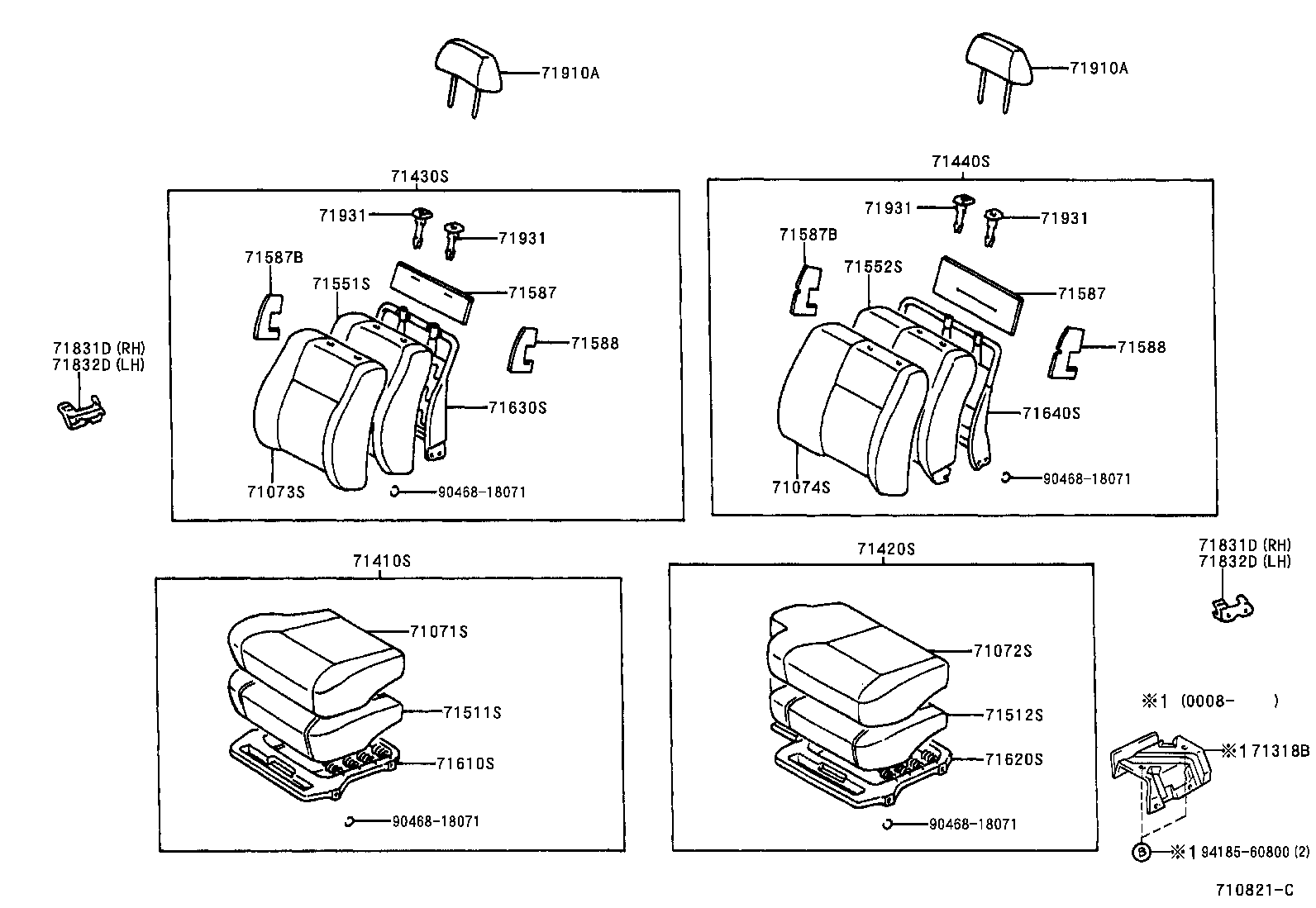 71017-04030 FRAME SUB-ASSY, REAR SEAT BACK product image