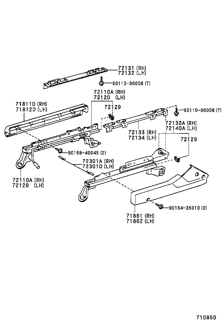 71305-35010 HINGE SUB-ASSY, REAR SEAT BACK, CENTER product image