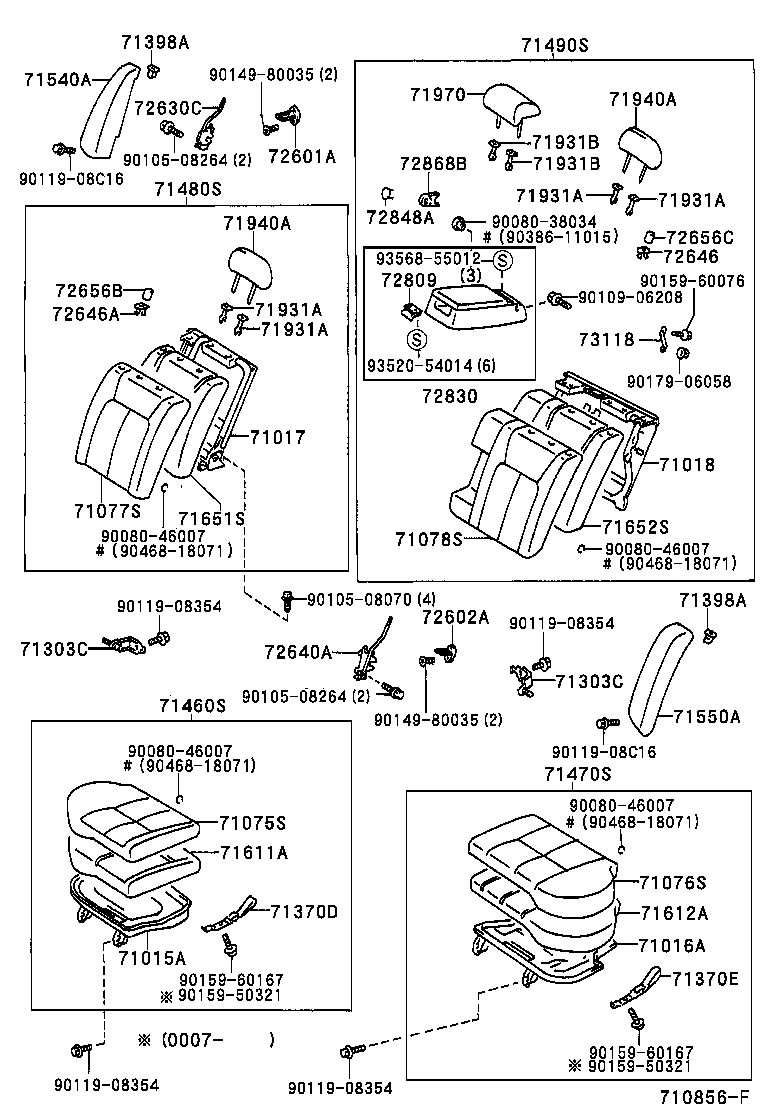 71017-05030 FRAME SUB-ASSY, REAR SEAT BACK, RH product image