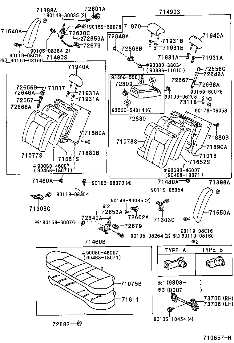 71017-05030 FRAME SUB-ASSY, REAR SEAT BACK, RH product image
