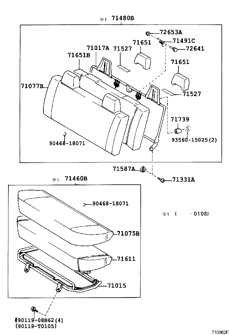 71015-35040 FRAME SUB-ASSY, REAR SEAT CUSHION product image