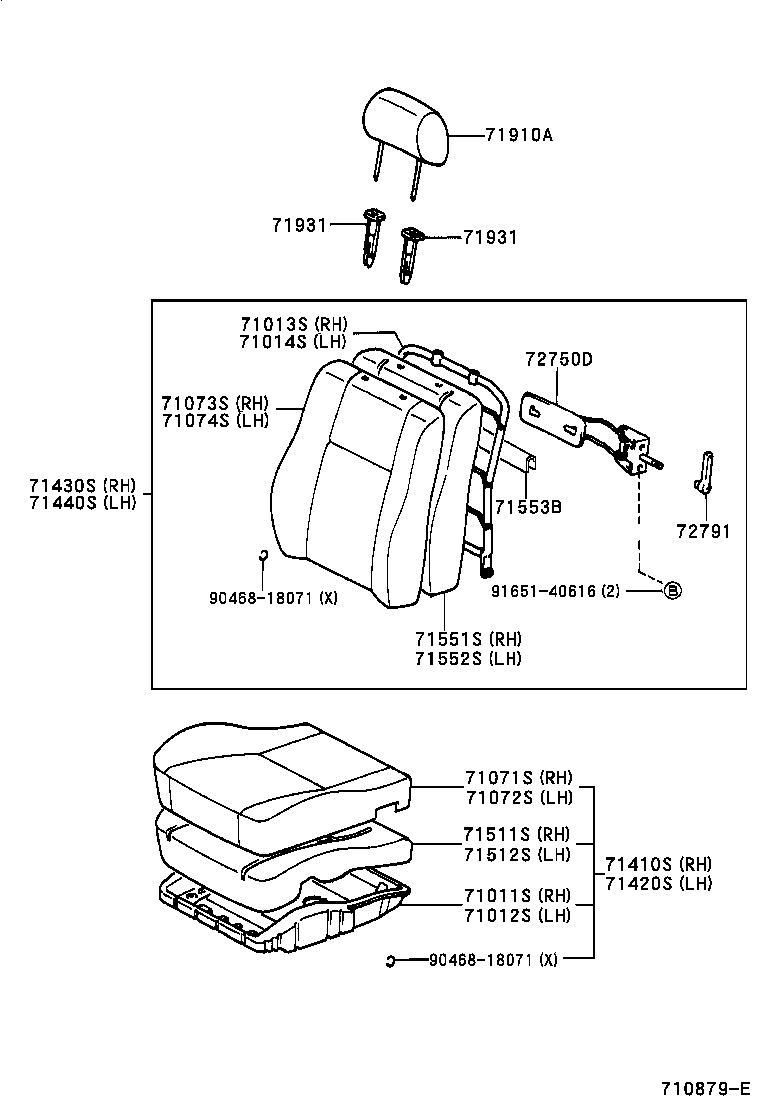 71420-1H490 CUSHION ASSY, FRONT SEAT, LH (FOR SEPARATE TYPE) product image