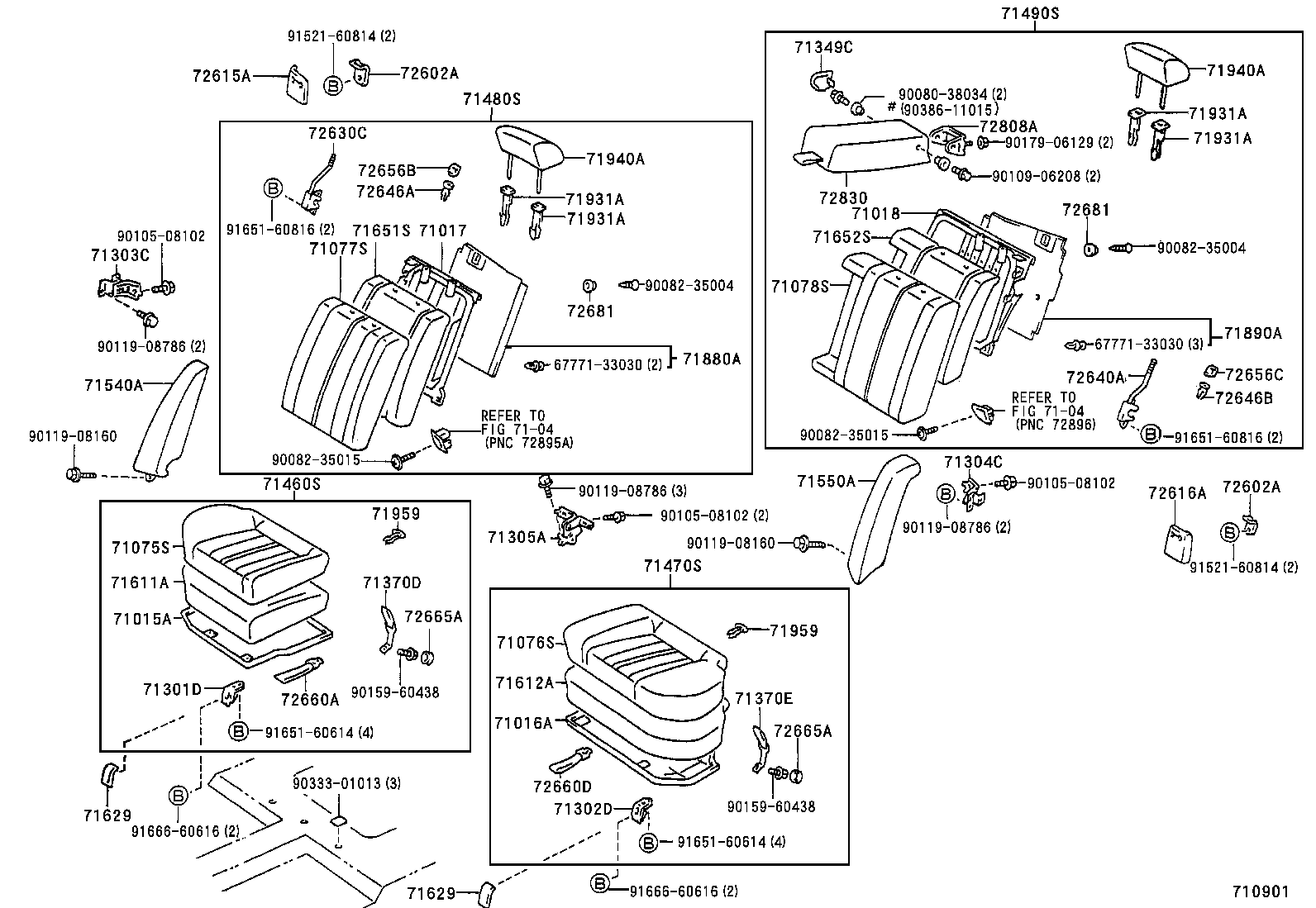 71015-06010 FRAME SUB-ASSY, REAR SEAT CUSHION product image