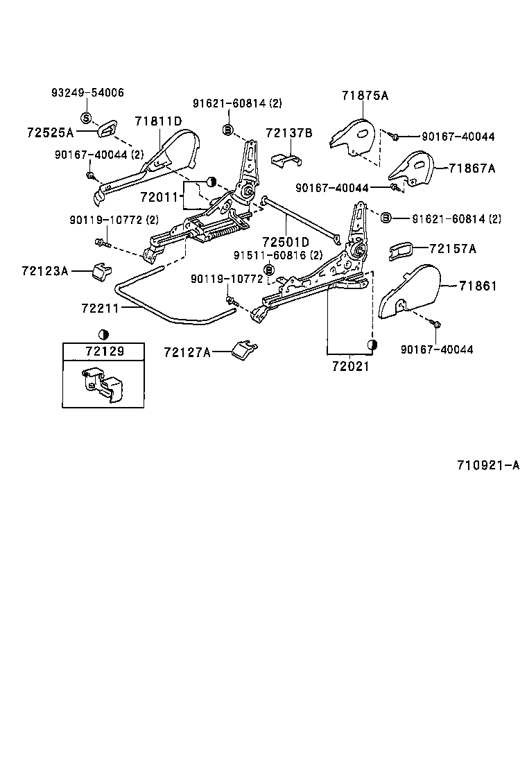 71620-30280 SPRING ASSY, FRONT SEAT CUSHION, LH(FOR SEPARATE TYPE) product image