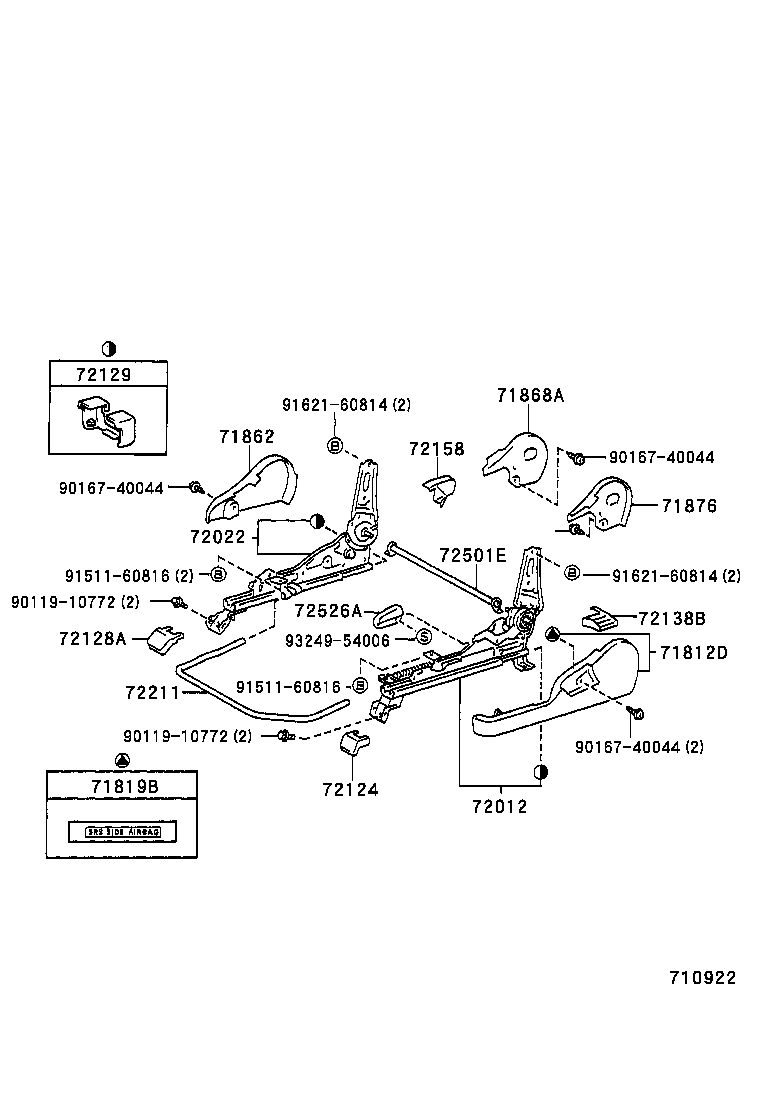 71620-30280 SPRING ASSY, FRONT SEAT CUSHION, LH(FOR SEPARATE TYPE) product image