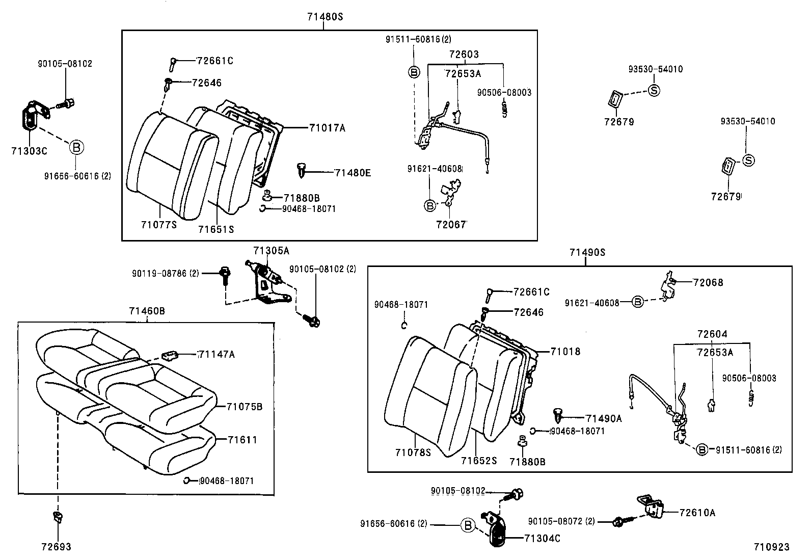71203-20040 PANEL, REAR SEAT BACK product image