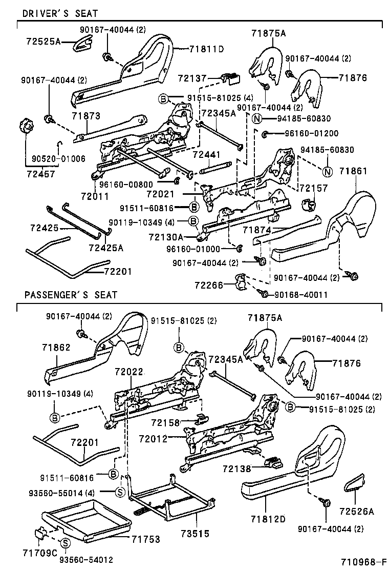 71052-47010 PAD, FRONT SEAT CUSHION, LH (FOR SEPARATE TYPE) product image