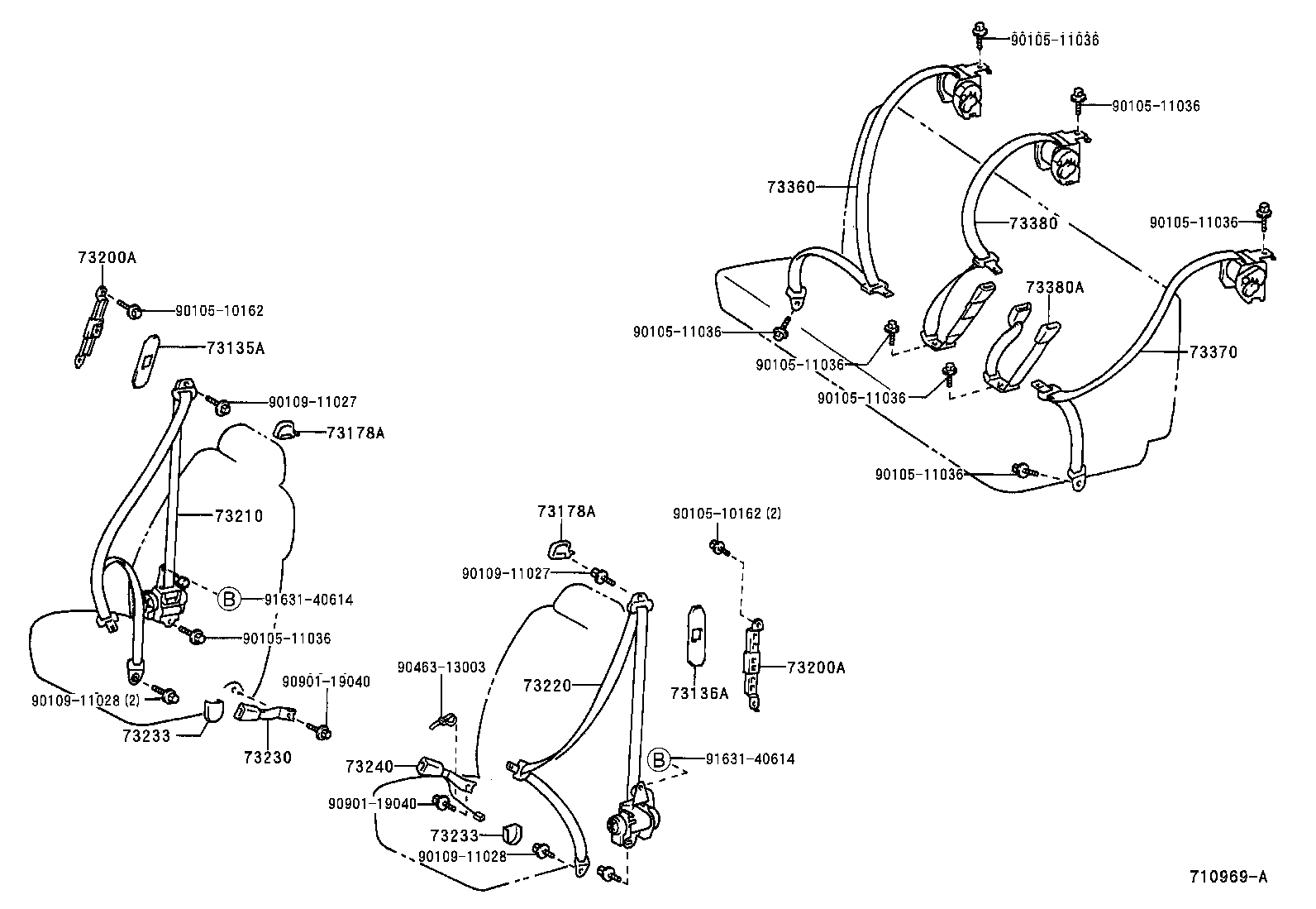 73240-47010-B0 BELT ASSY, FRONT SEAT INNER, LH product image