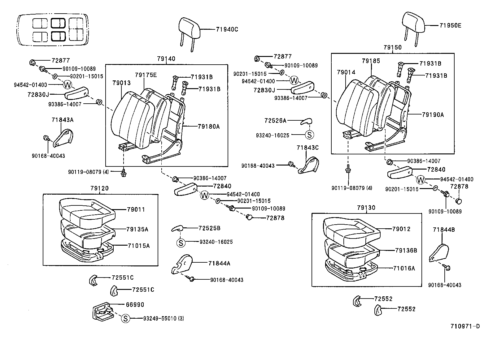 71012-28070 FRAME SUB-ASSY, FRONT SEAT CUSHION, LH product image