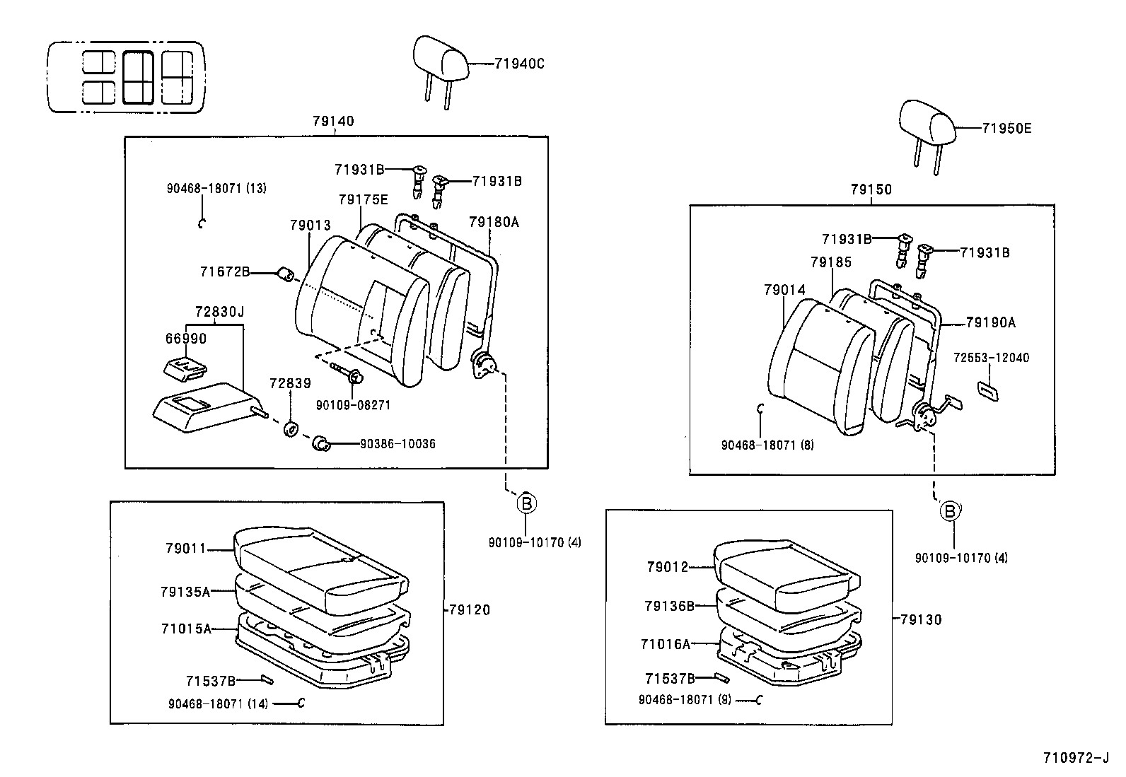 71012-28070 FRAME SUB-ASSY, FRONT SEAT CUSHION, LH product image