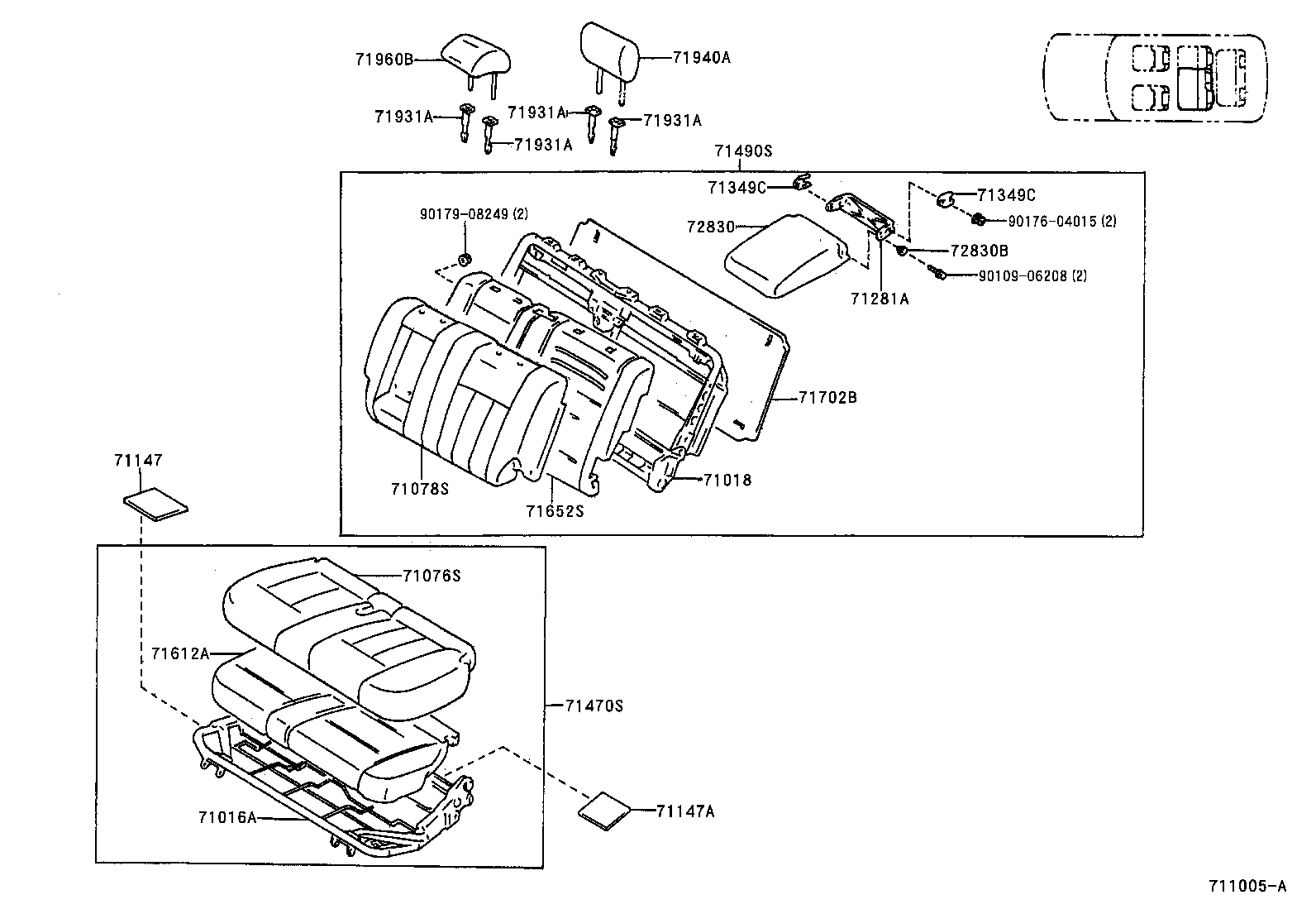 71630-60150 SPRING ASSY, FRONT SEAT BACK, RH(FOR SEPARATE TYPE) product image