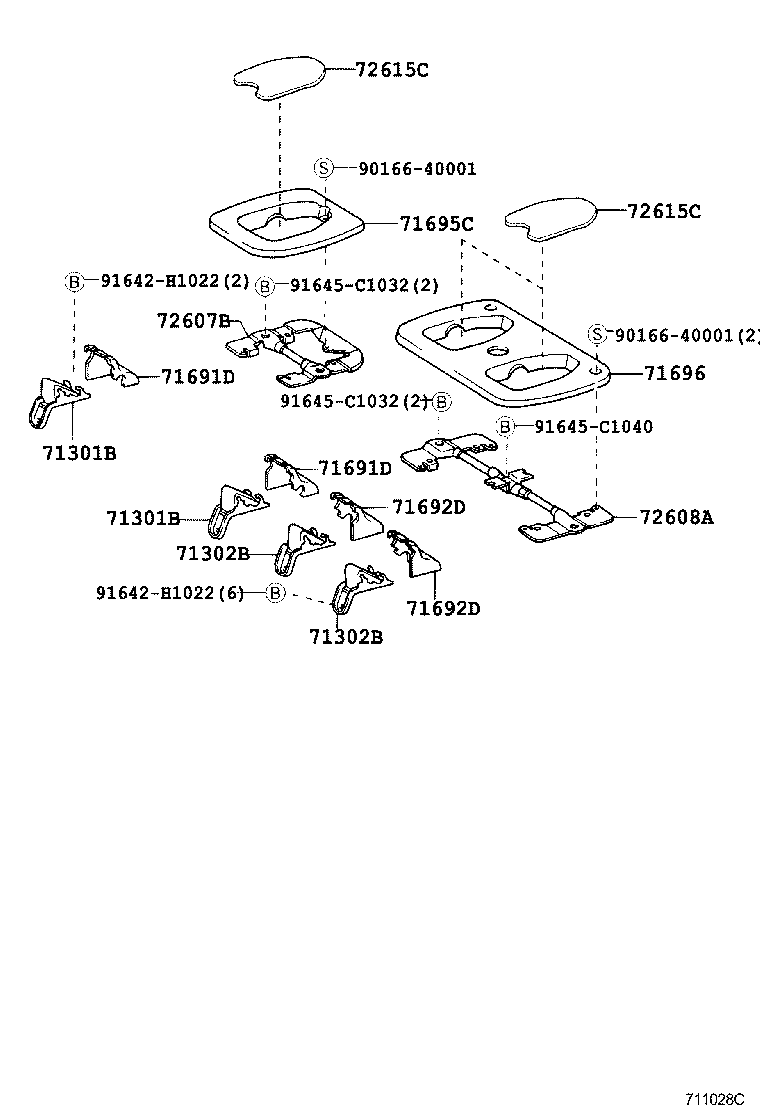 71076-60352-B2 COVER, REAR SEAT CUSHION, LH (FOR SEPARATE TYPE) product image