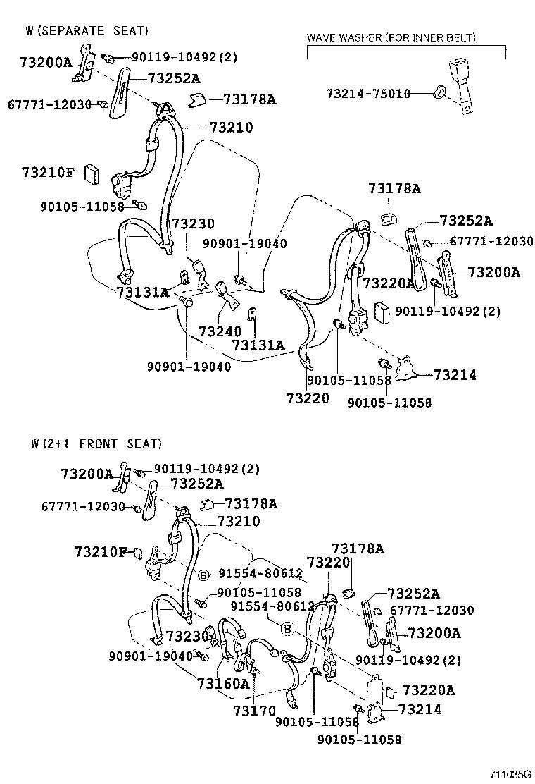 73214-26010 PLATE, FRONT SEAT BELT ANCHOR product image