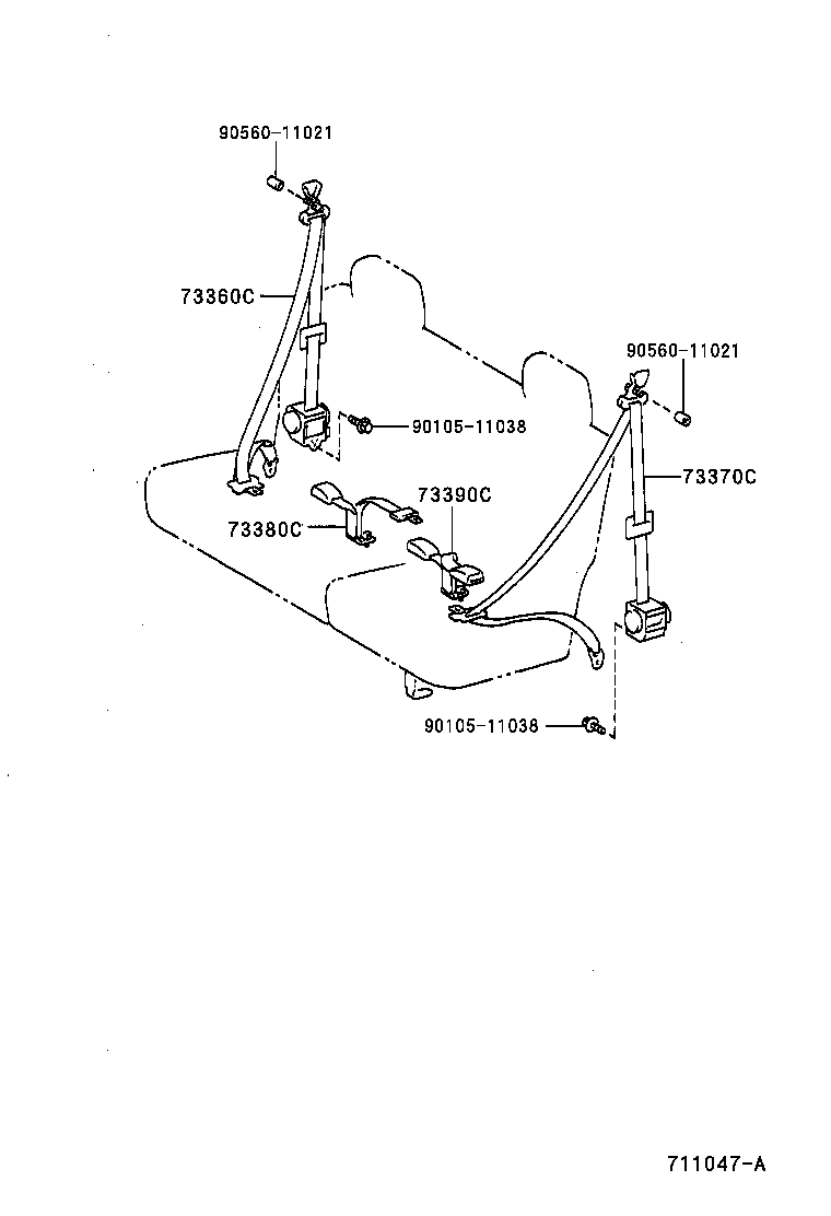 73230-0B080-B0 BELT ASSY, FRONT SEAT INNER, RH product image