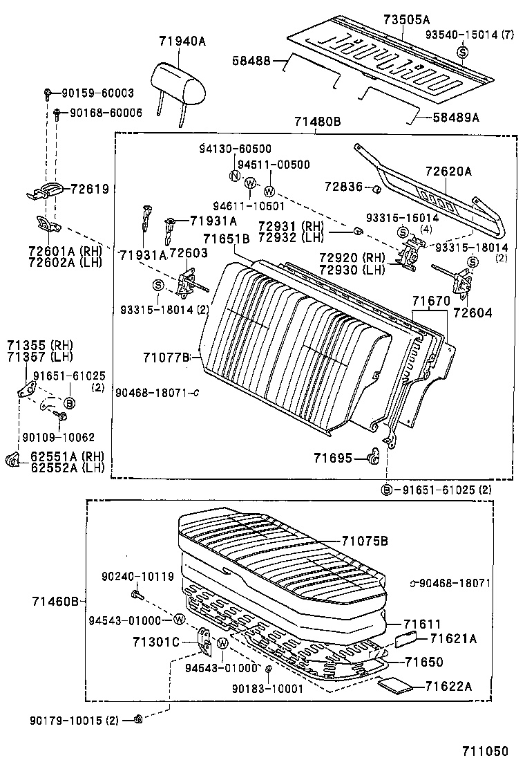 71017-31050 FRAME SUB-ASSY, REAR SEAT BACK, RH product image