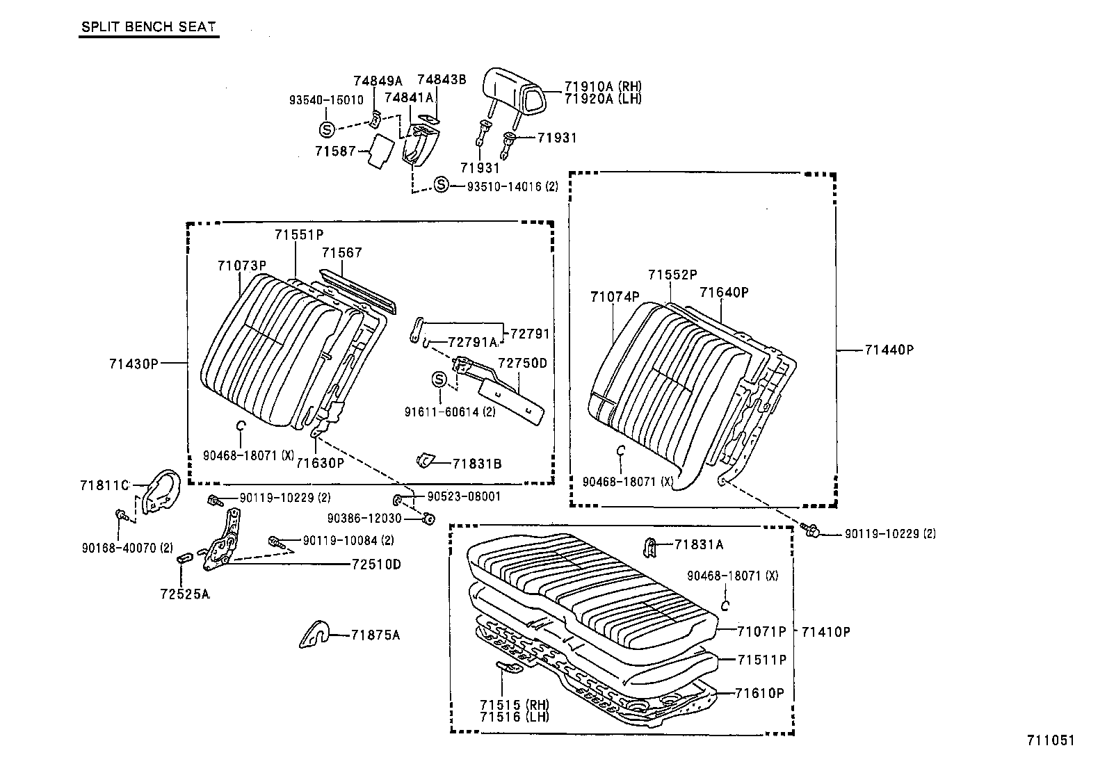 71014-30680 SPRING ASSY, FRONT SEAT BACK, LH(FOR SEPARATE TYPE) product image