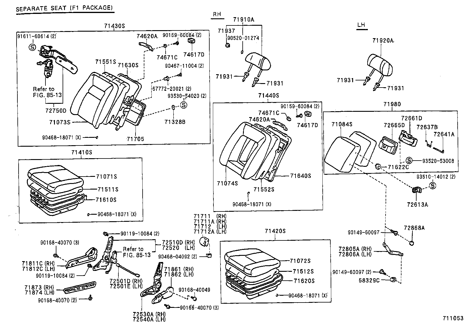 71014-30680 SPRING ASSY, FRONT SEAT BACK, LH(FOR SEPARATE TYPE) product image