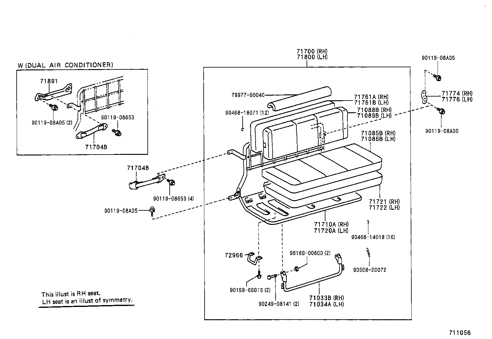 71630-60041 SPRING ASSY, FRONT SEAT BACK, RH(FOR SEPARATE TYPE) product image