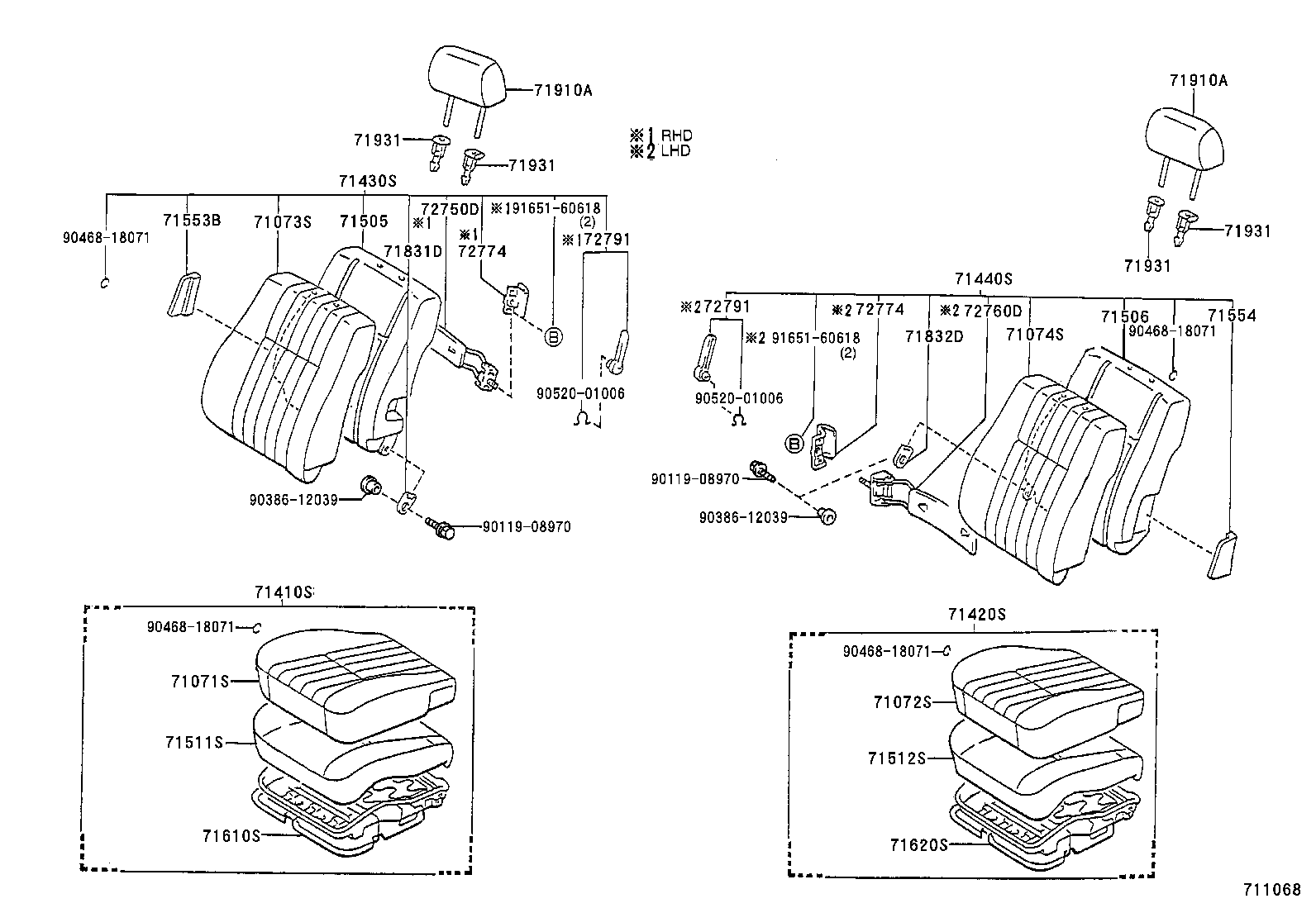 71073-2D861 COVER, FRONT SEAT BACK, LH(FOR SEPARATE TYPE) product image