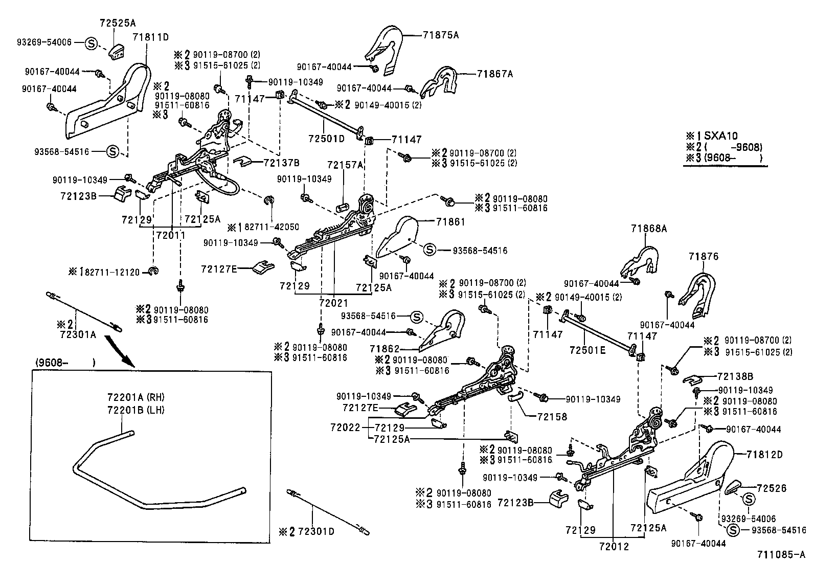 Toyota 71017-42050 FRAME SUB-ASSY, REAR SEAT BACK, RH