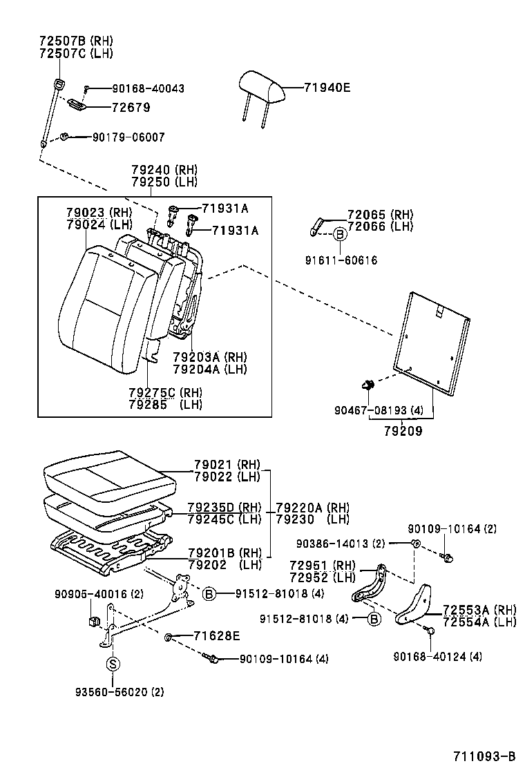 79235-44030 PAD, NO.2 SEAT CUSHION, RH product image