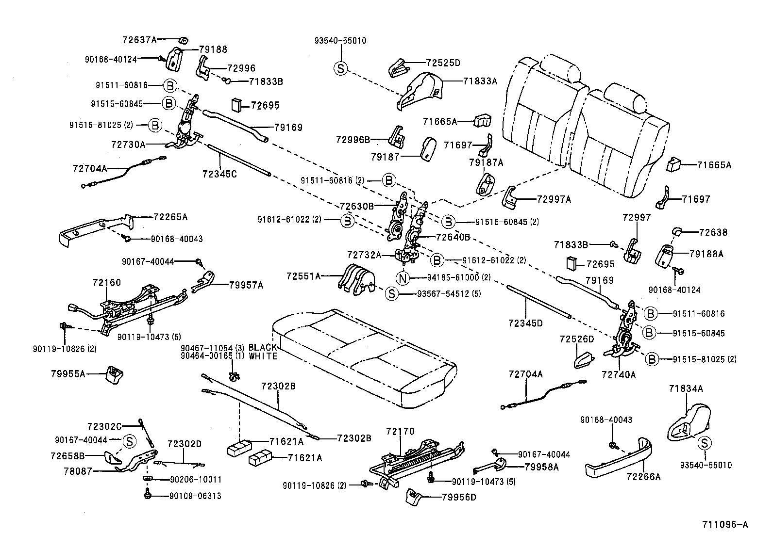 71017-44010 FRAME SUB-ASSY, REAR SEAT BACK, RH product image