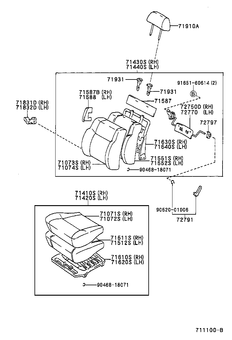 71017-04030 FRAME SUB-ASSY, REAR SEAT BACK product image