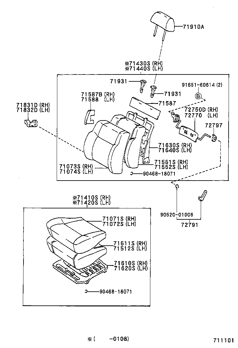 71015-35040 FRAME SUB-ASSY, REAR SEAT CUSHION product image