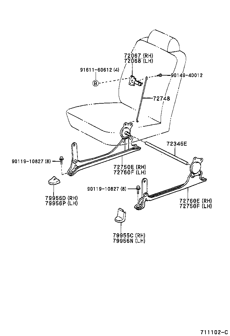 79260-44010 SPRING ASSY, NO.2 SEAT CUSHION product image