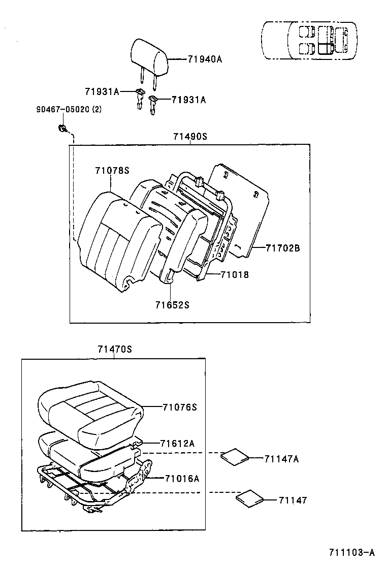 71630-60150 SPRING ASSY, FRONT SEAT BACK, RH(FOR SEPARATE TYPE) product image