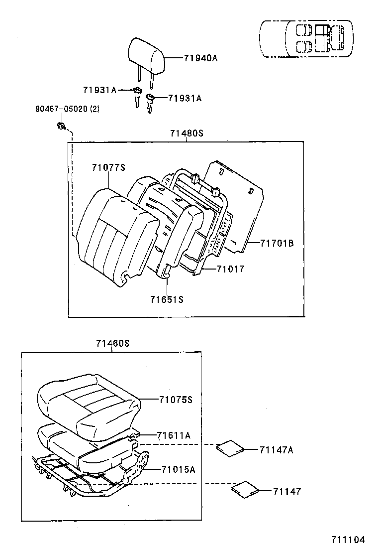 71630-60150 SPRING ASSY, FRONT SEAT BACK, RH(FOR SEPARATE TYPE) product image