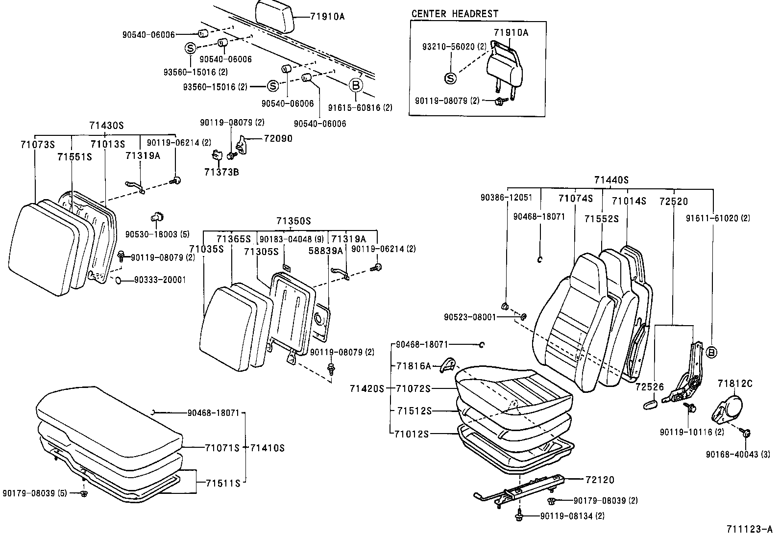 71502-37020 PAD, FRONT SEAT CUSHION, LH (FOR SEPARATE TYPE) product image