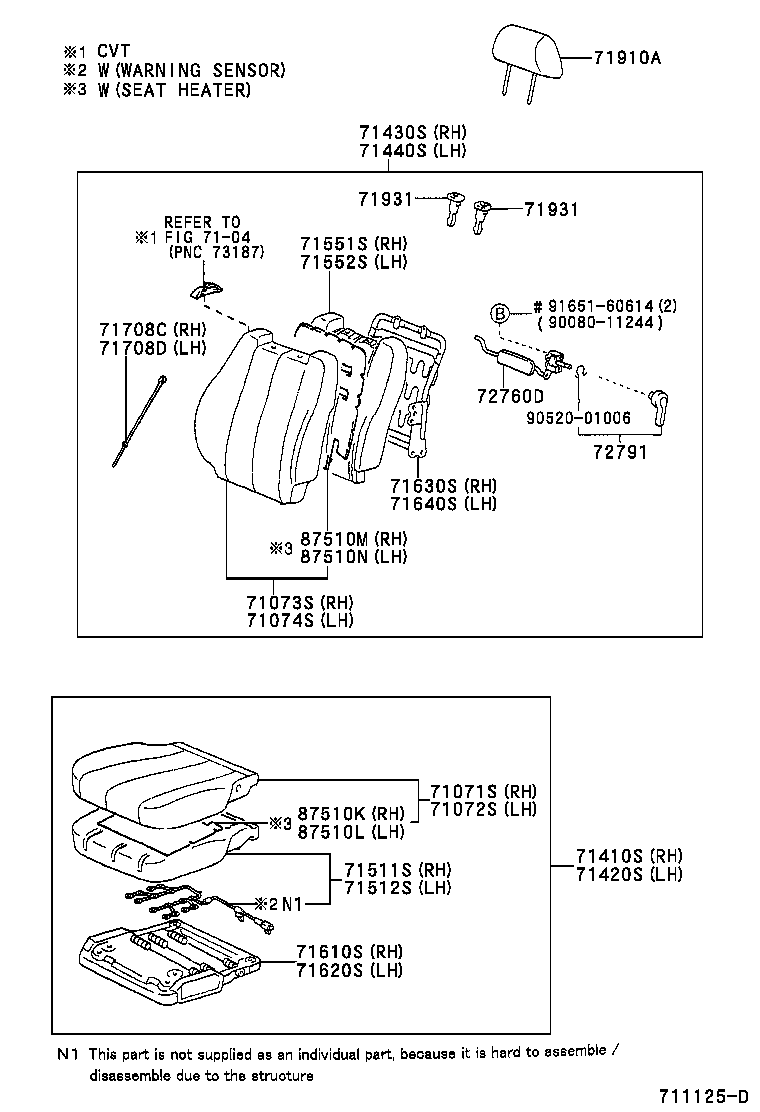 Toyota 71610-06040 SPRING ASSY, FRONT SEAT CUSHION, RH(FOR SEPARATE TYPE)