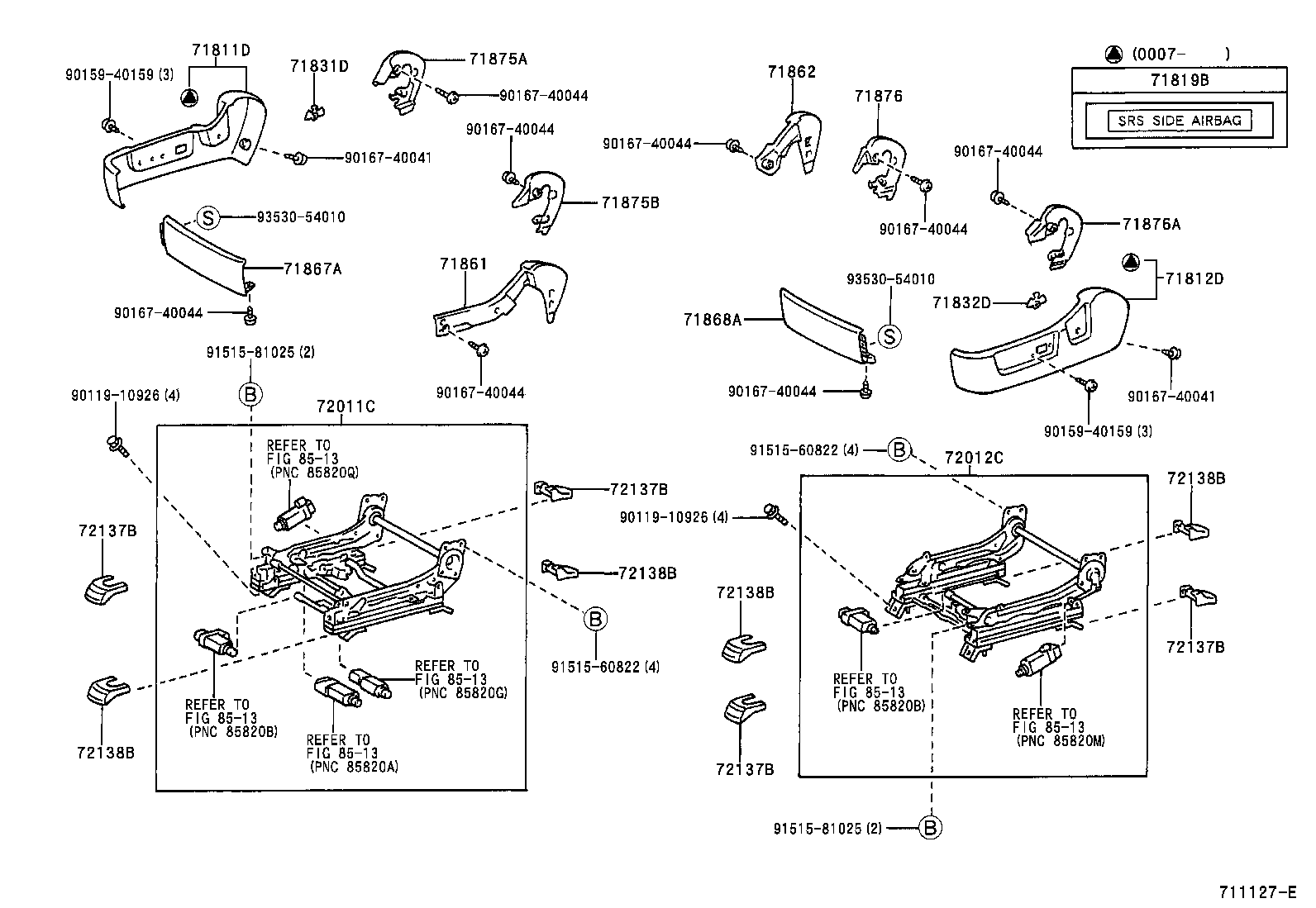 71502-51010 PAD, FRONT SEAT CUSHION, LH (FOR SEPARATE TYPE) product image