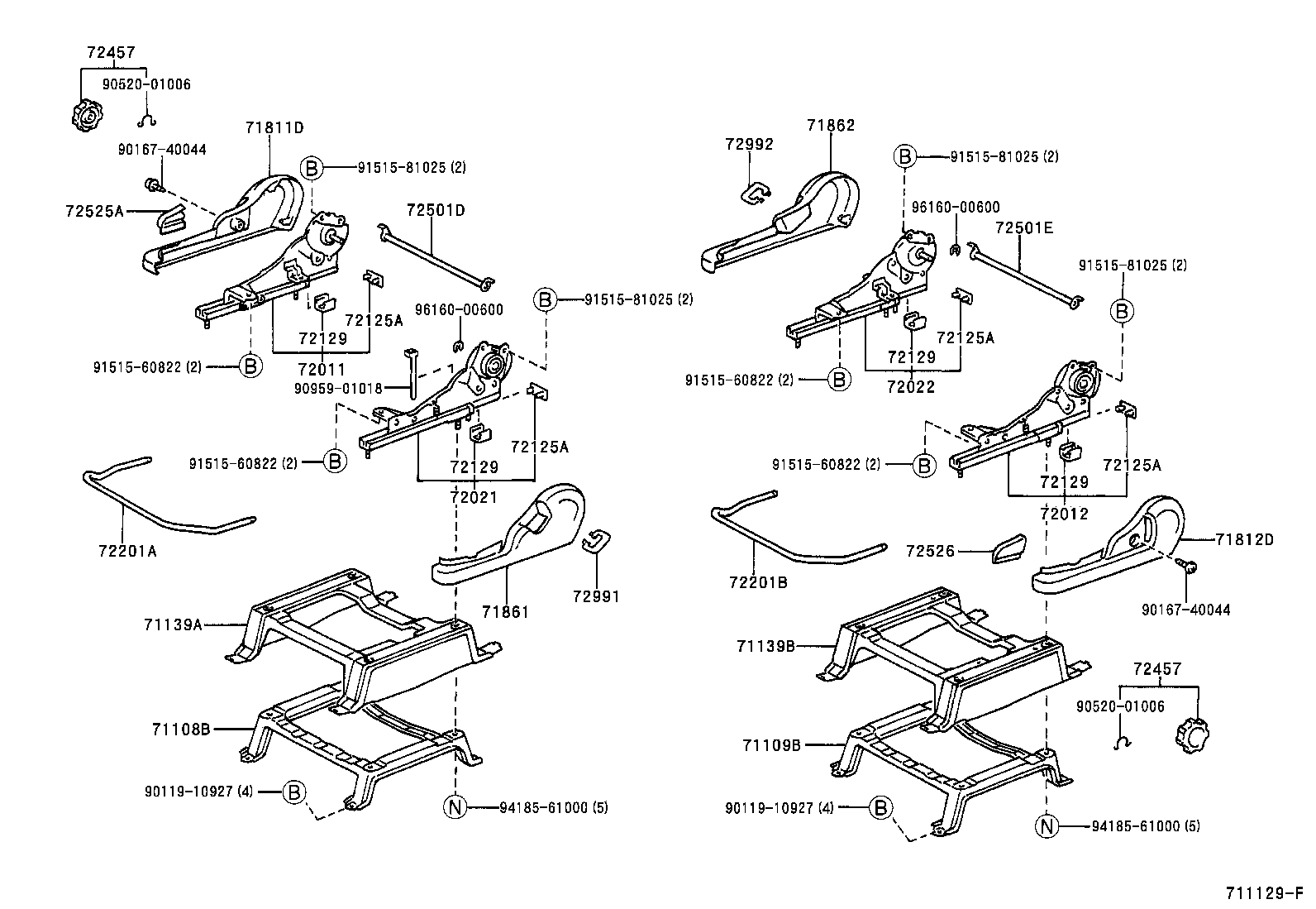 71052-44050 PAD, FRONT SEAT CUSHION, LH (FOR SEPARATE TYPE) product image