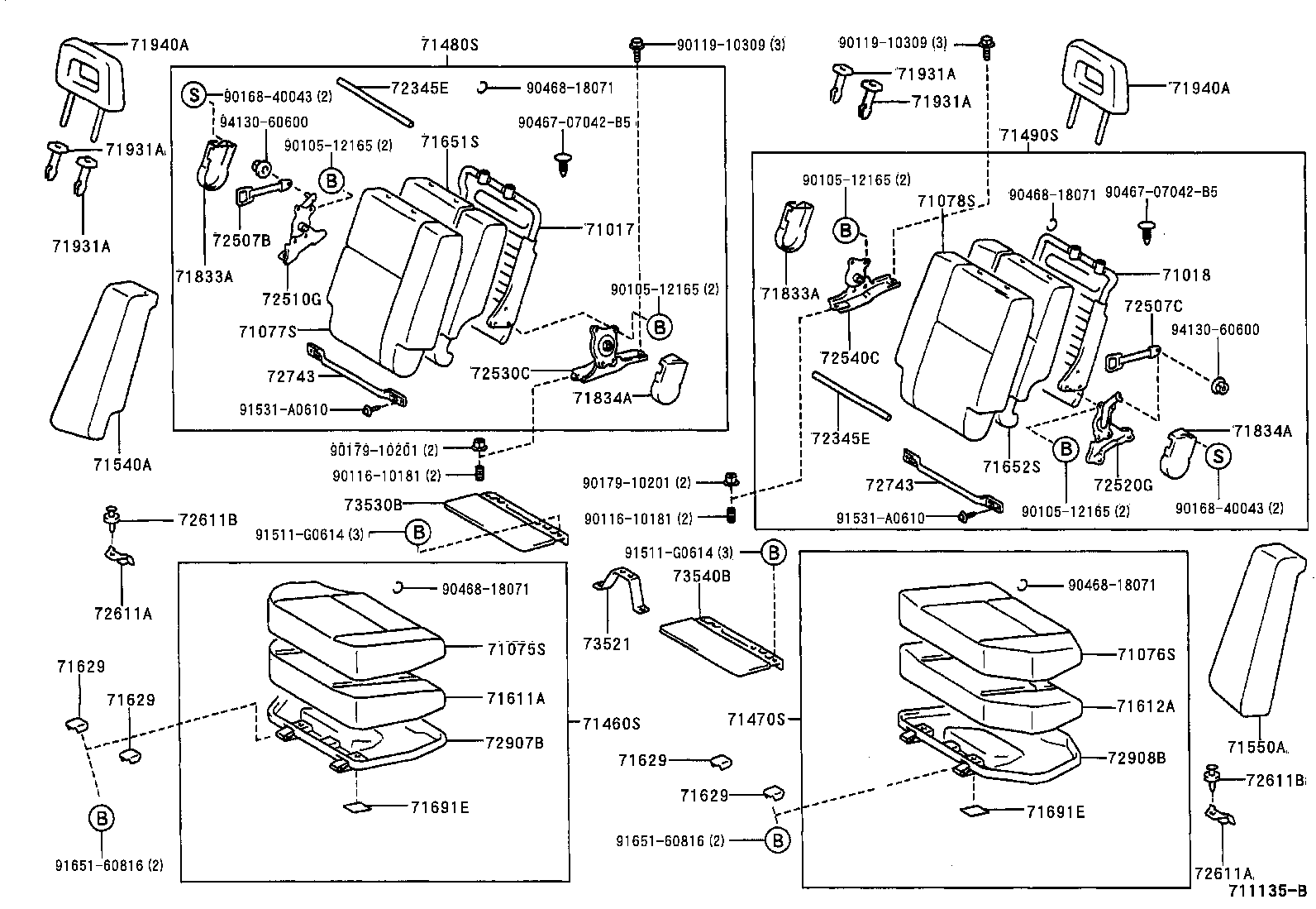 71461-13010 SPRING, REAR SEAT CUSHION product image