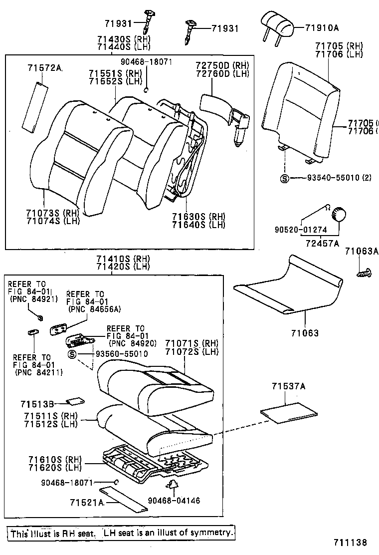 71630-60041 SPRING ASSY, FRONT SEAT BACK, RH(FOR SEPARATE TYPE) product image