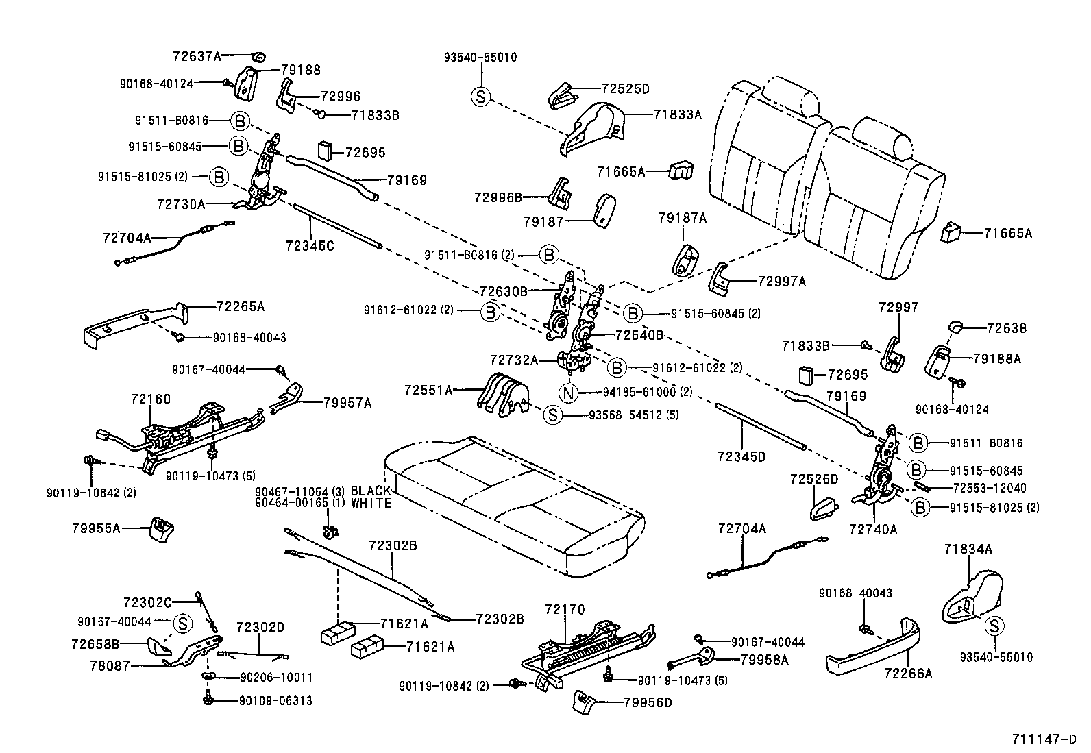 71017-44040 FRAME SUB-ASSY, REAR SEAT BACK, RH product image