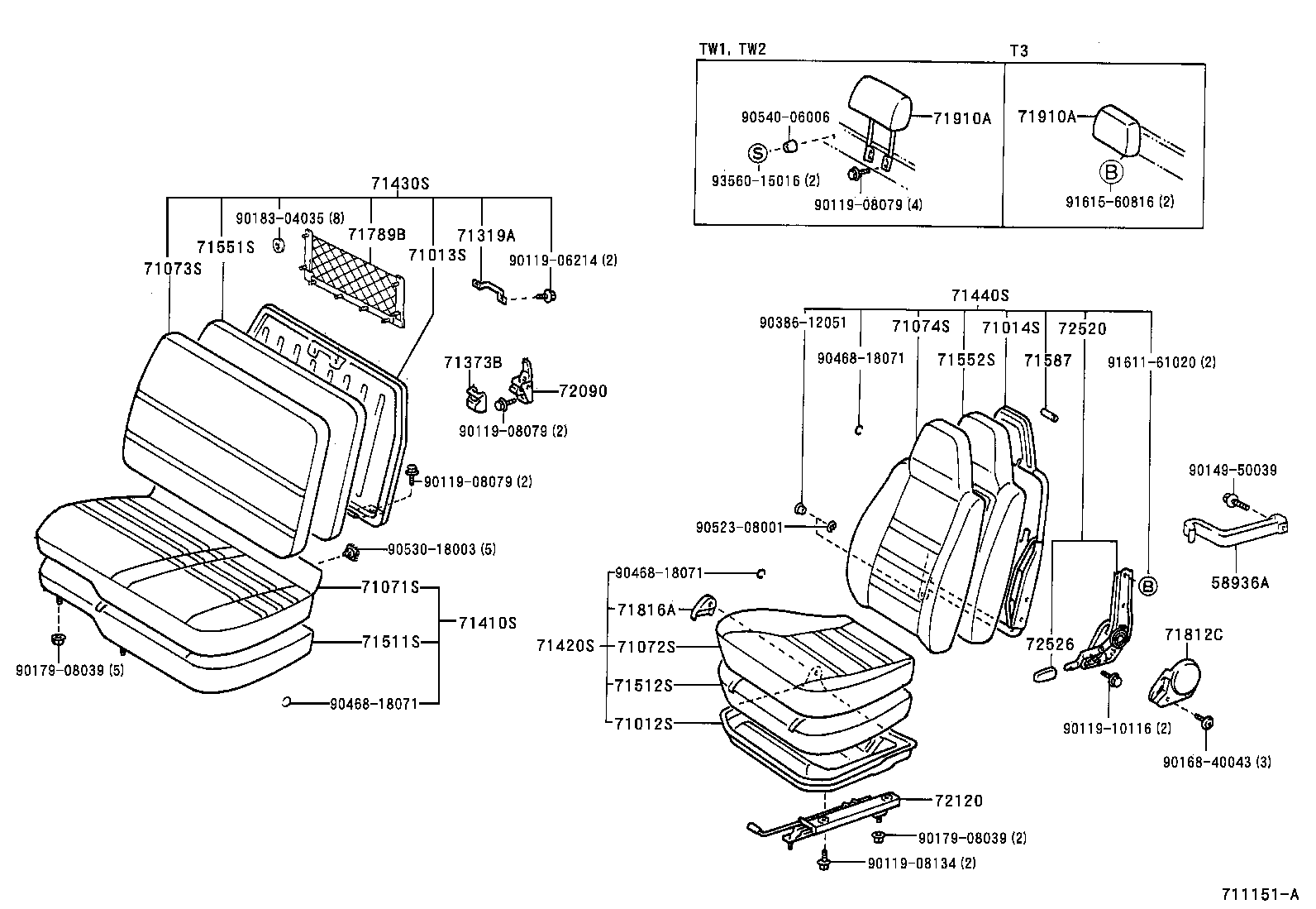 71012-37020 FRAME SUB-ASSY, FRONT SEAT CUSHION, LH product image