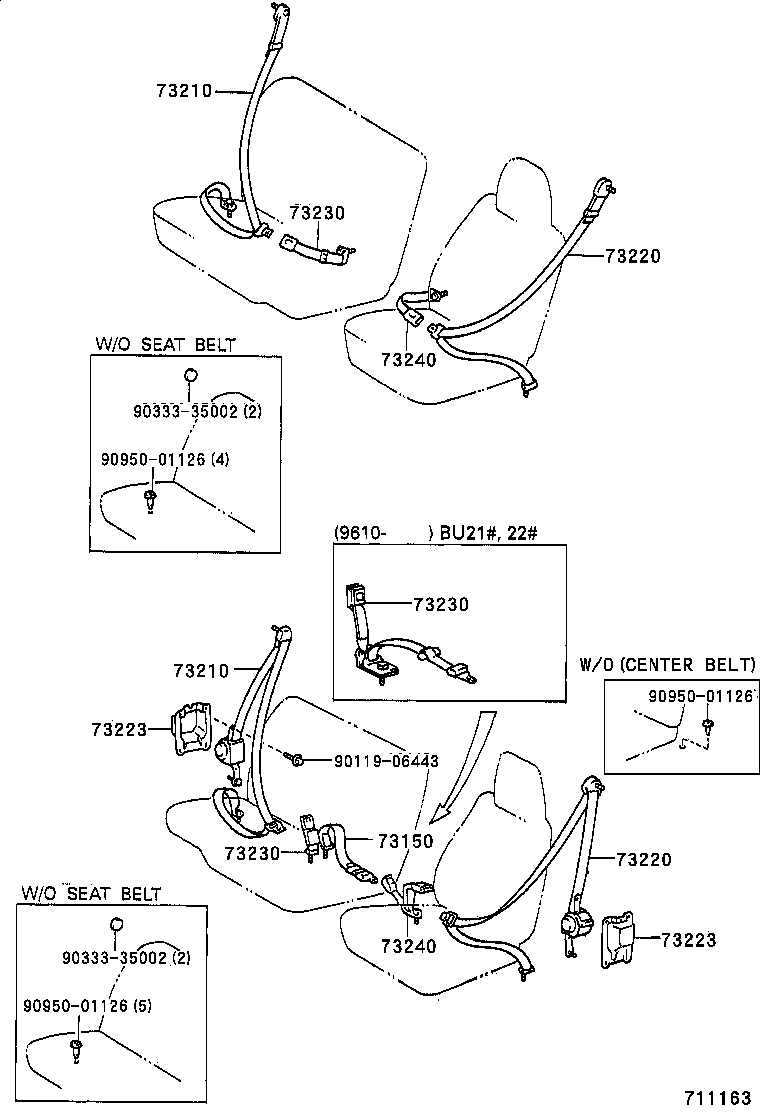 73230-37101-B0 BELT ASSY, FRONT SEAT INNER, RH product image